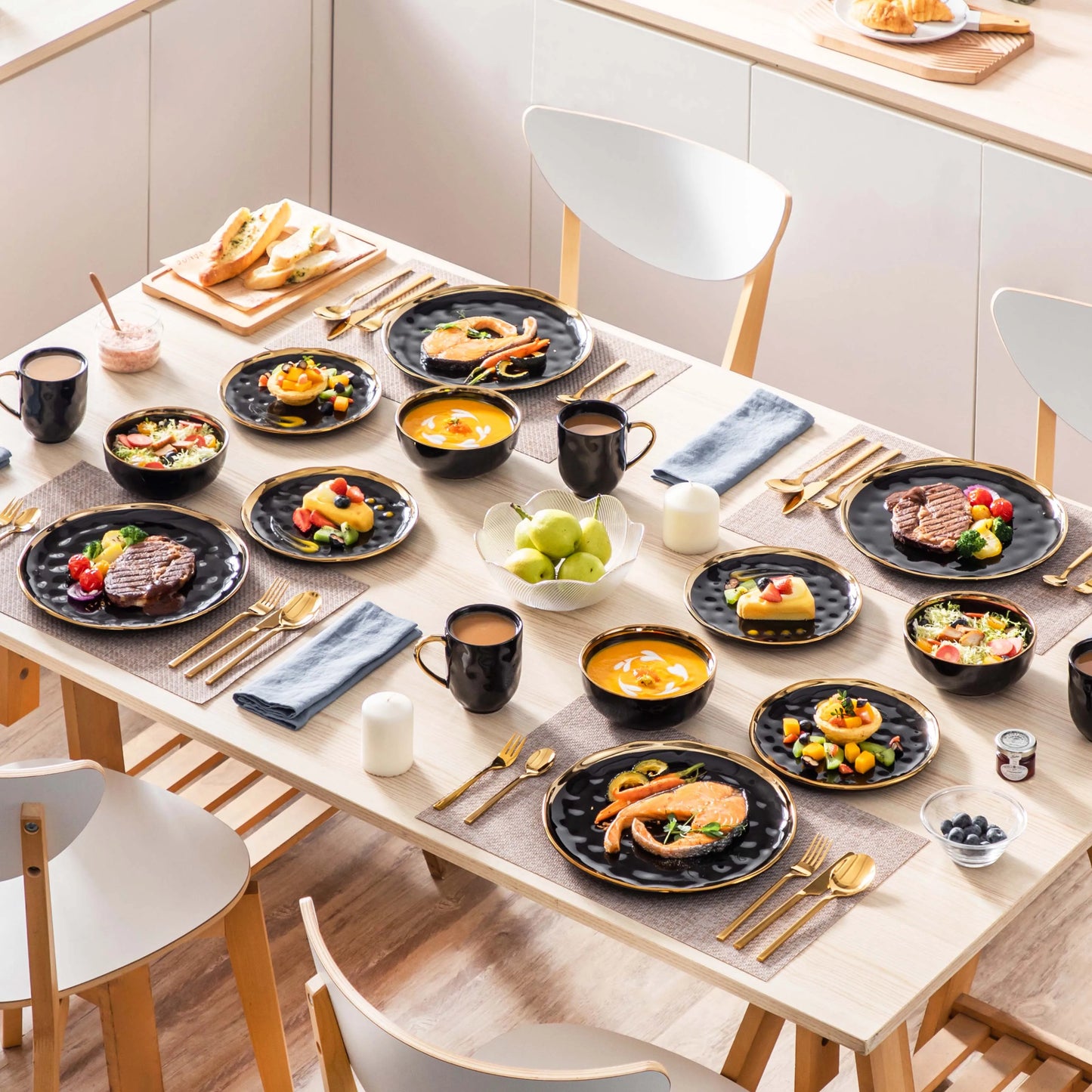 MALACASA Ceramic Dinnerware Set