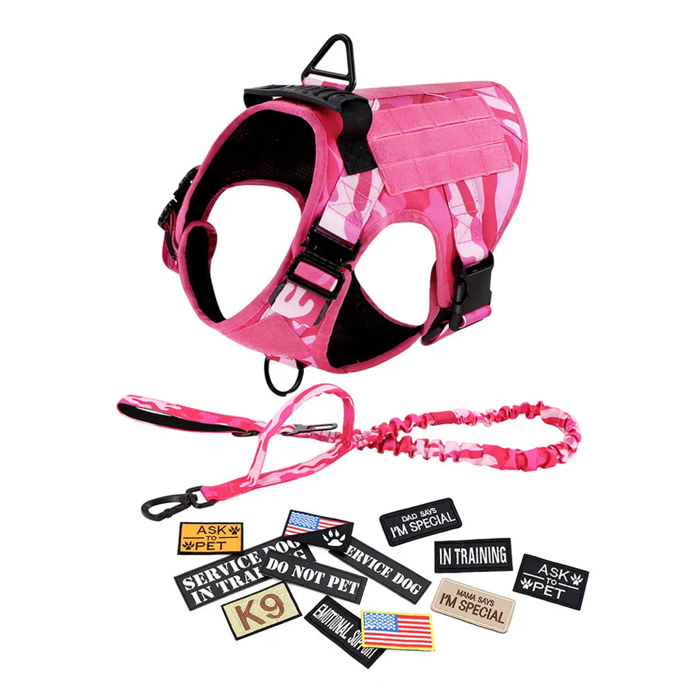 PETRAVEL Military Camouflage Dog Harness Leash
