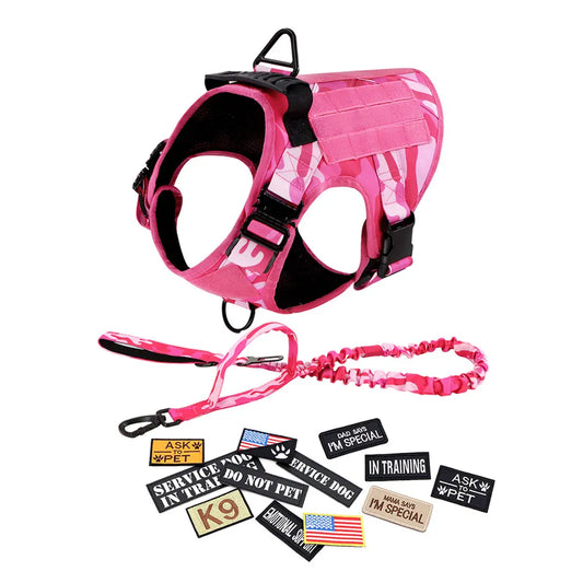 PETRAVEL Military Camouflage Dog Harness Leash