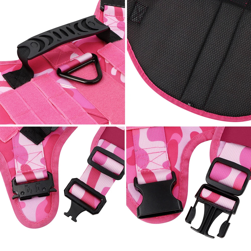 PETRAVEL Military Camouflage Dog Harness Leash