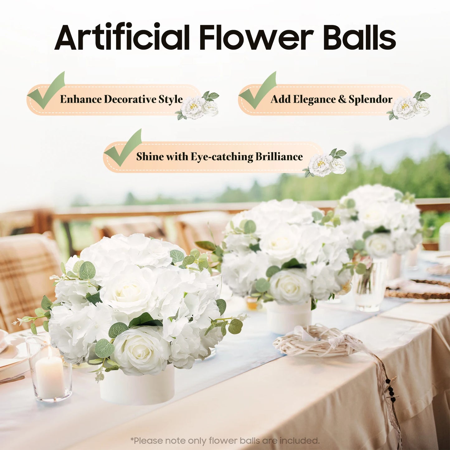 Artificial Flower Balls Wedding Table Centerpiece Decor Hydrangea Rose Mix