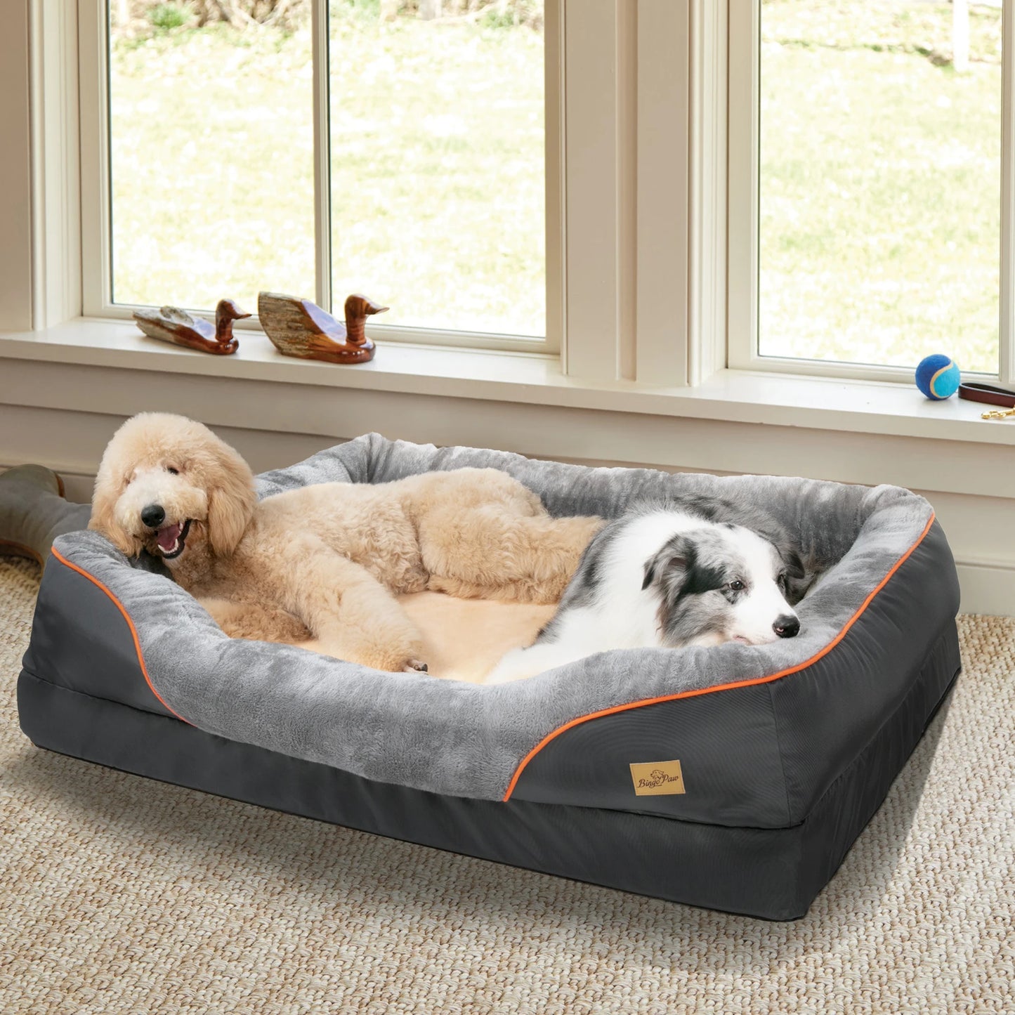 BINGOPAW Dog Bed with Removable Washable Cover Anti Allergy Warm