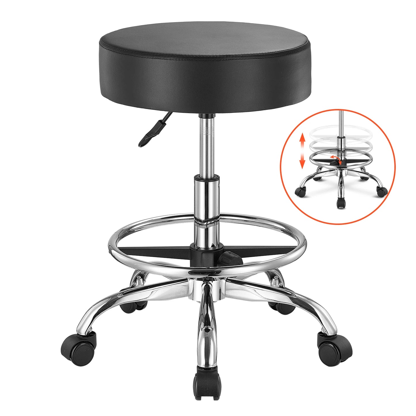SucceBuy Rolling Stool With Wheels 450 Lbs Weight Capacity For Salon Spa Tattoo