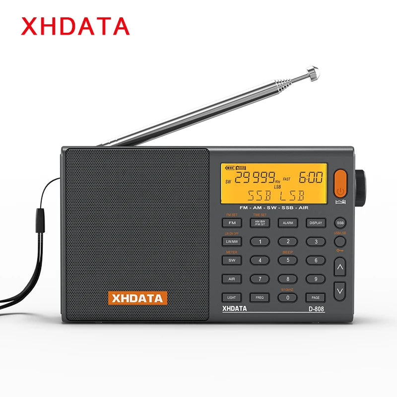 XHDATA D808 Portable Multiband Radio Receiver AM FM MW SW