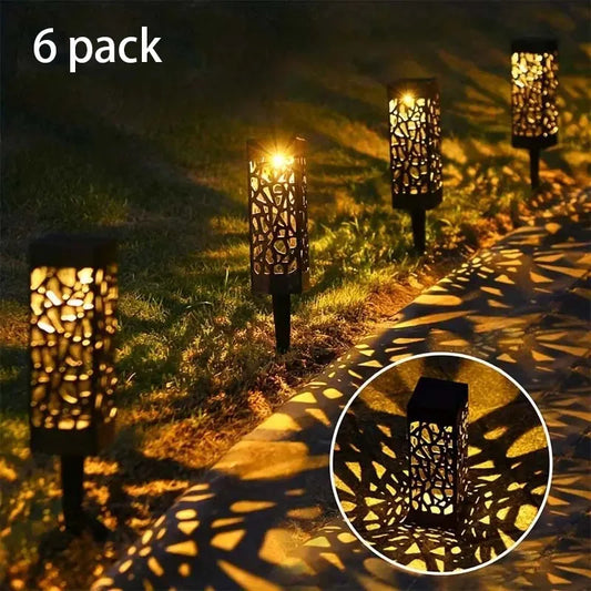 KEWEN 6-Pack Solar Powered LED Garden Stake Lights Waterproof