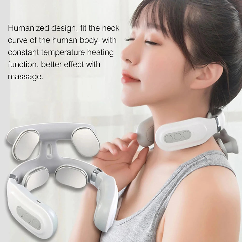 Portable 4 Head Back And Waist Massager USB Rechargeable