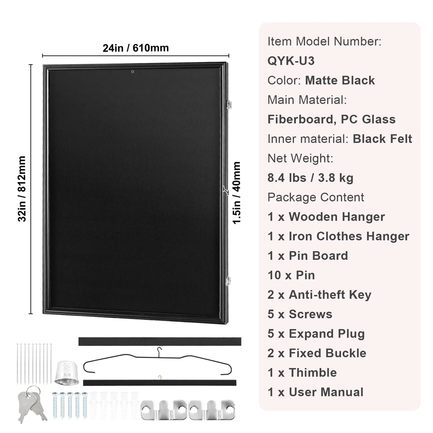 SucceBuy Jersey Display Frame With 98 Percent UV PC Glass