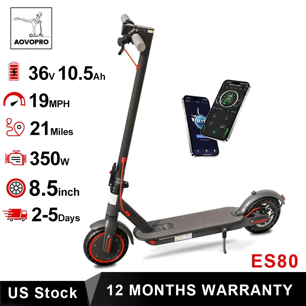 AOVOPRO ES80 350W Electric Scooter Foldable 19 MPH Max Speed