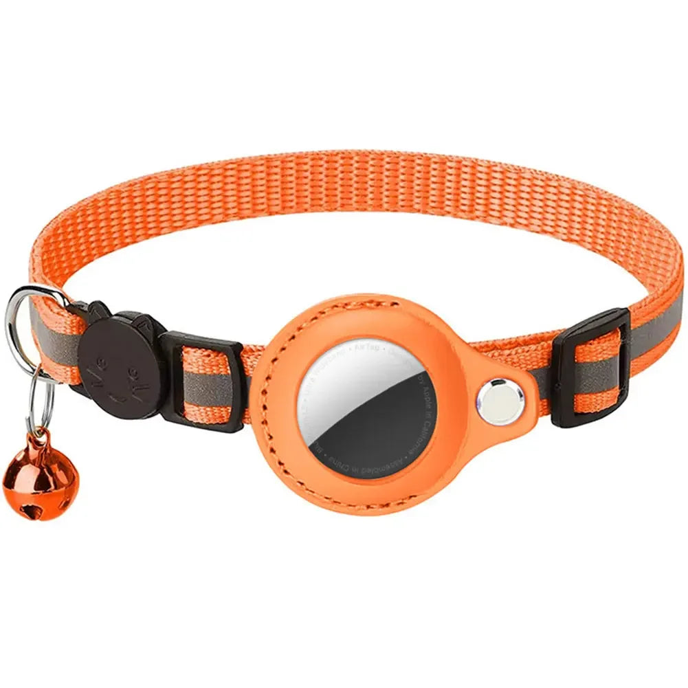 Shunmaii Reflective Cat Collar With AirTag Holder For Kitten Safety