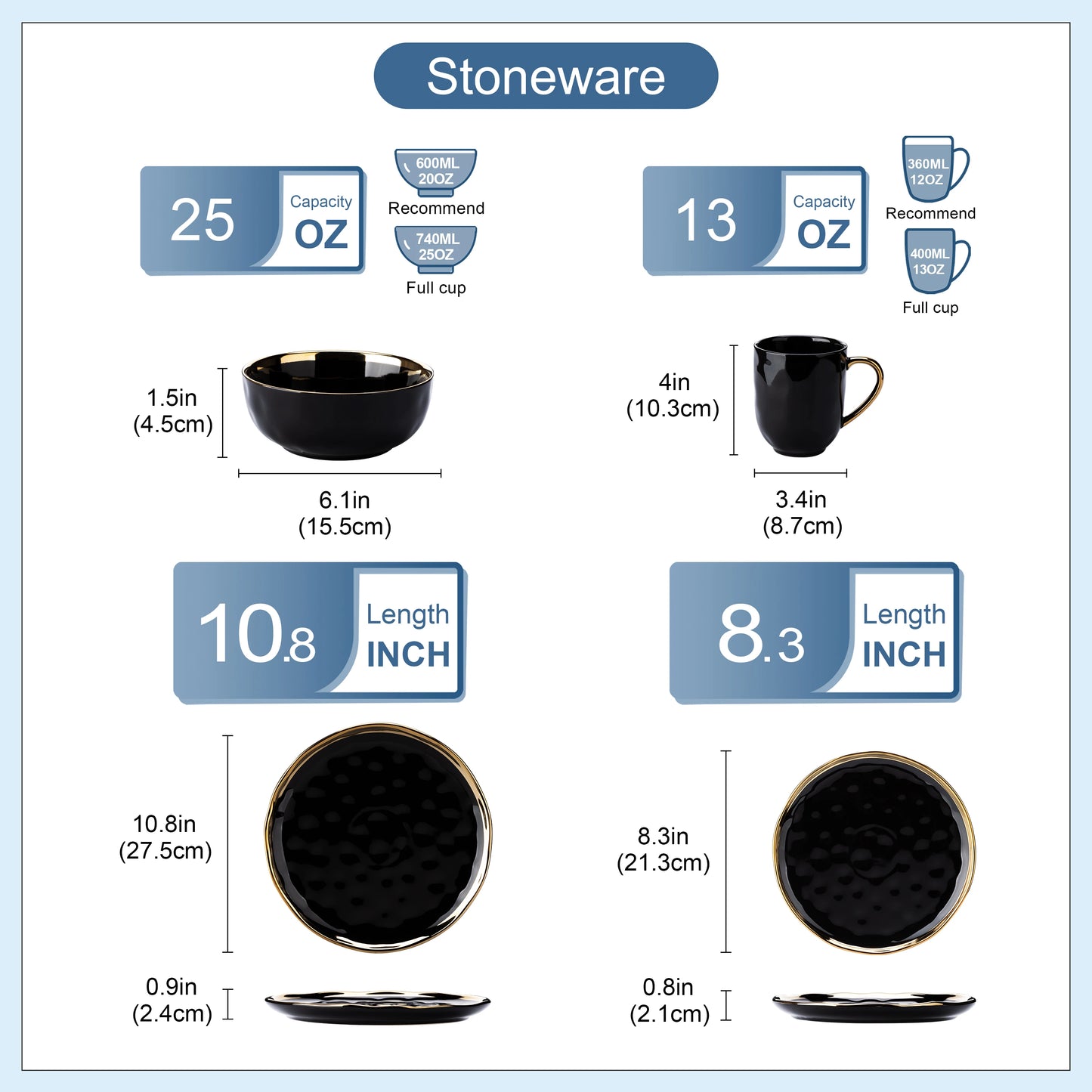 MALACASA Ceramic Dinnerware Set