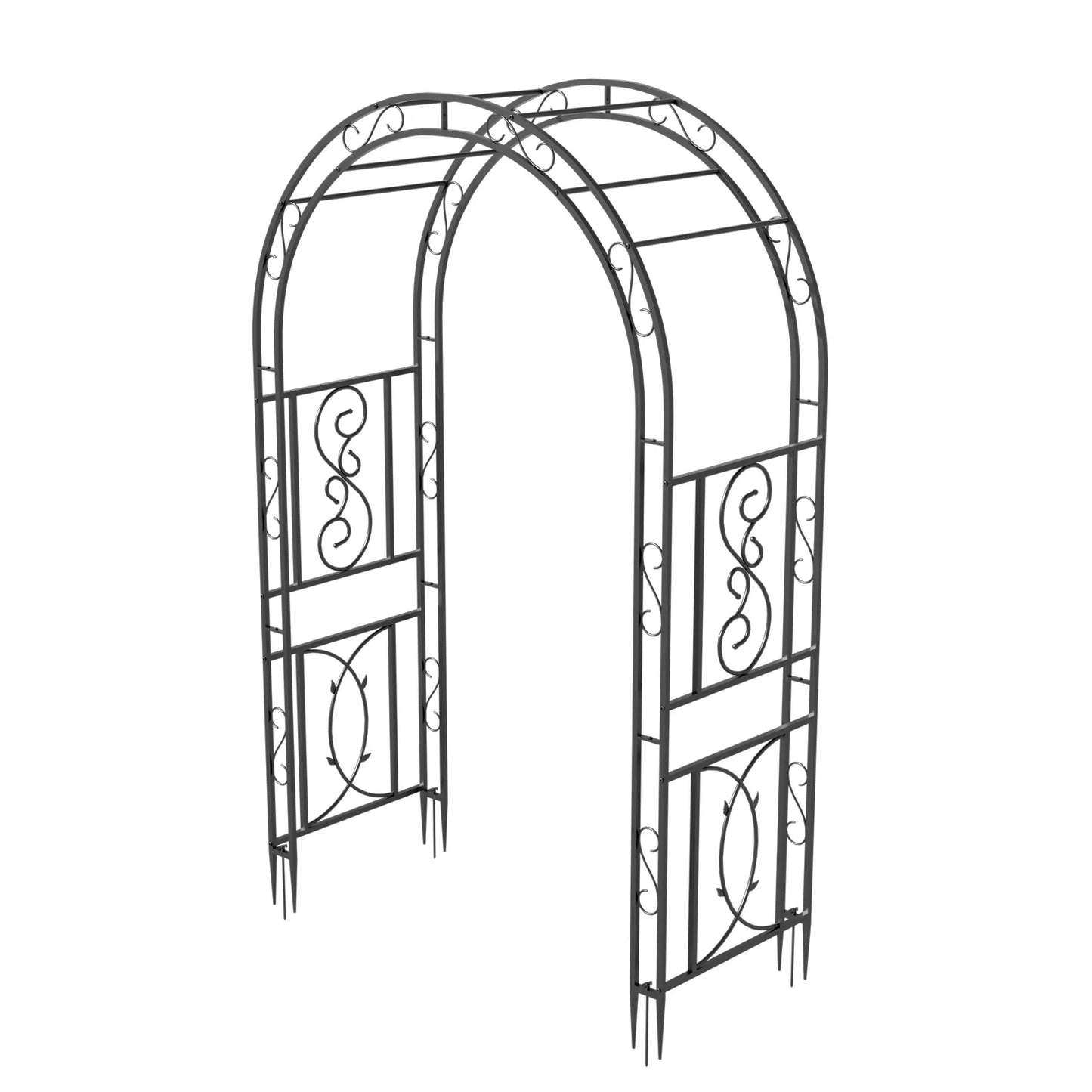 Heavy Duty Metal Garden Arbor Arch Trellis For Climbing Vines