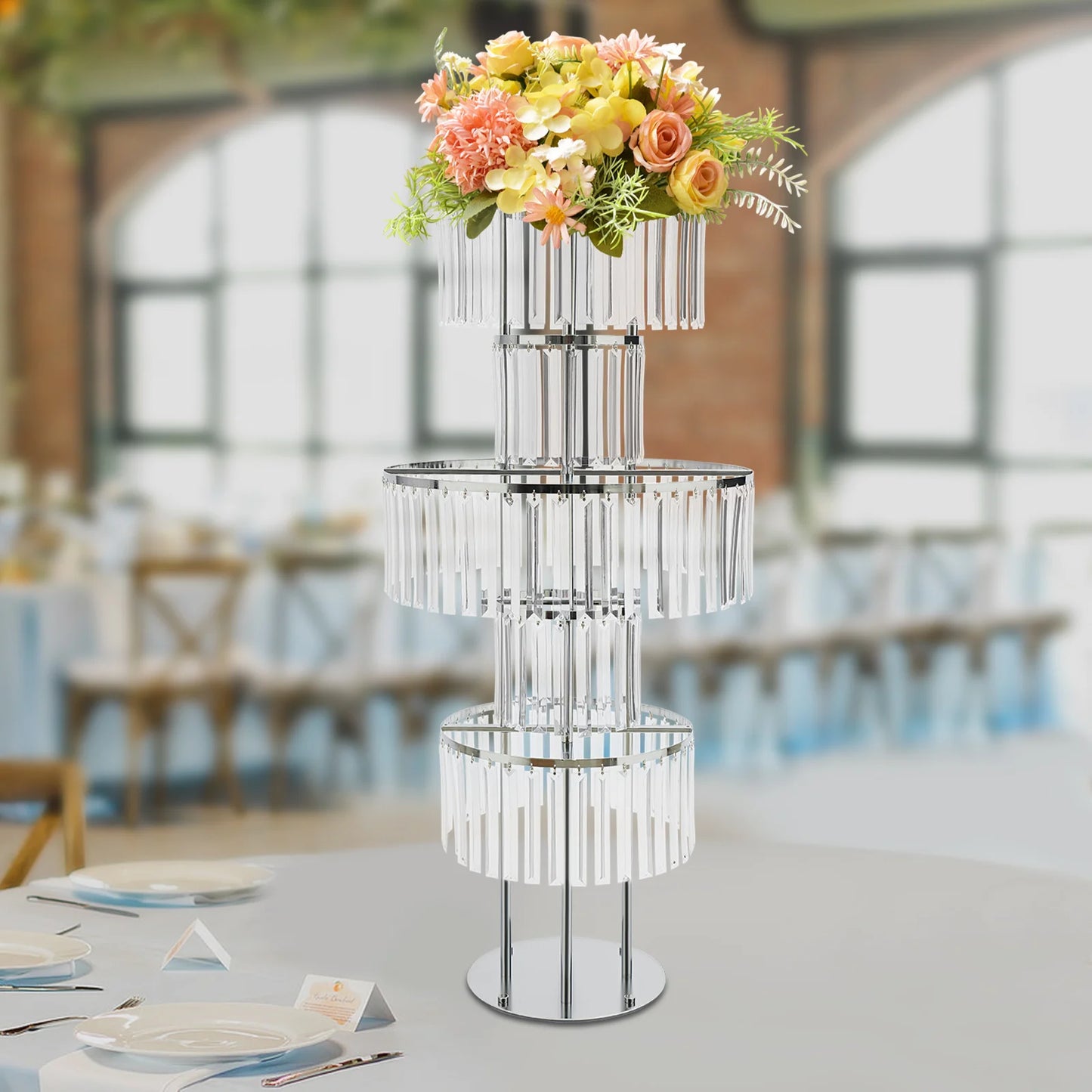 Five Tier Wedding Centerpiece Stand Acrylic Flower Vase