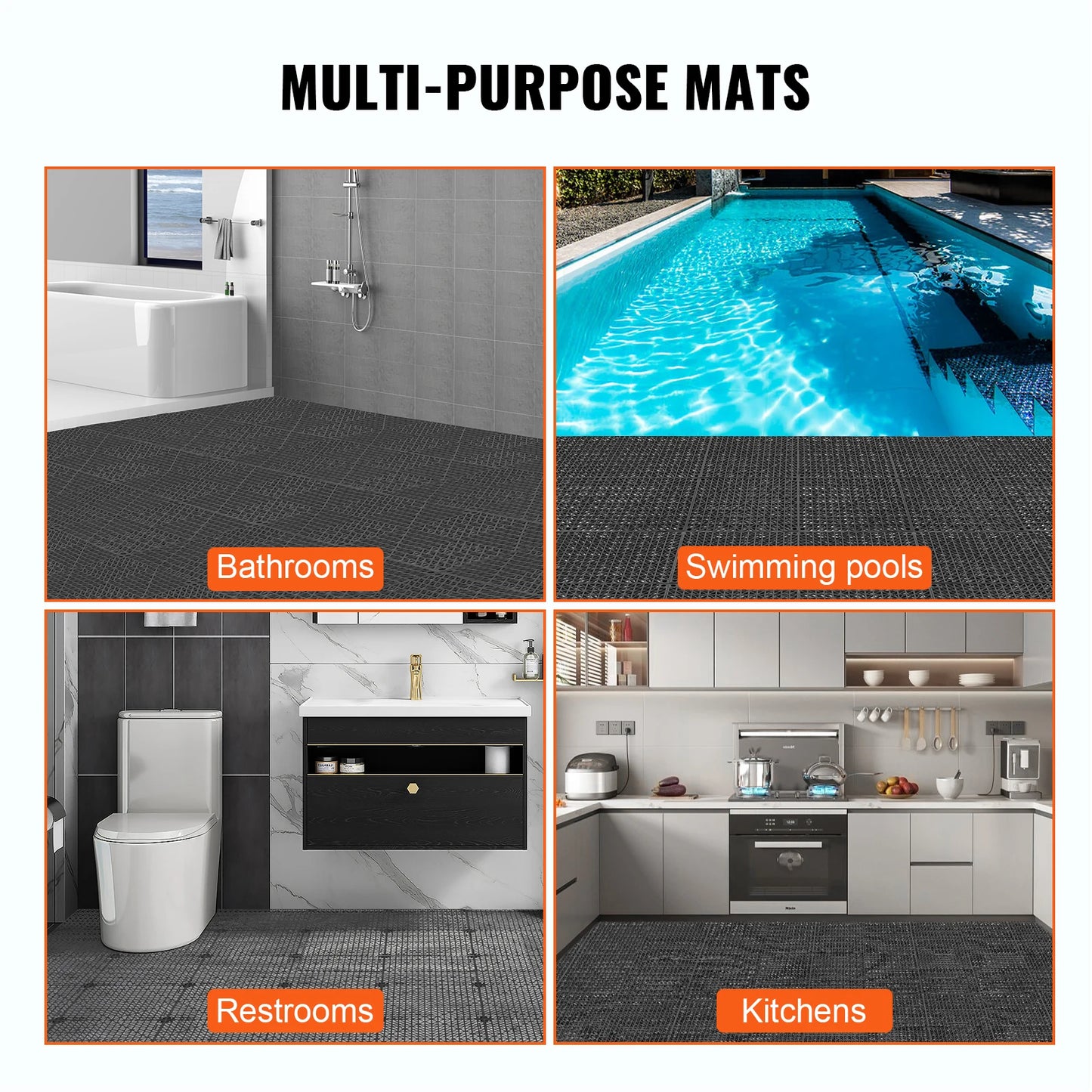 SucceBuy Interlocking PVC Drainage Floor Tiles Non Slip For Bathroom And Pool