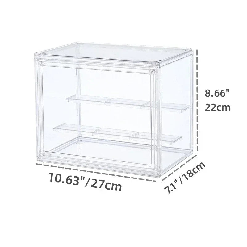 Clear Display Box Stackable Plastic Dustproof Storage Bins For Collectibles