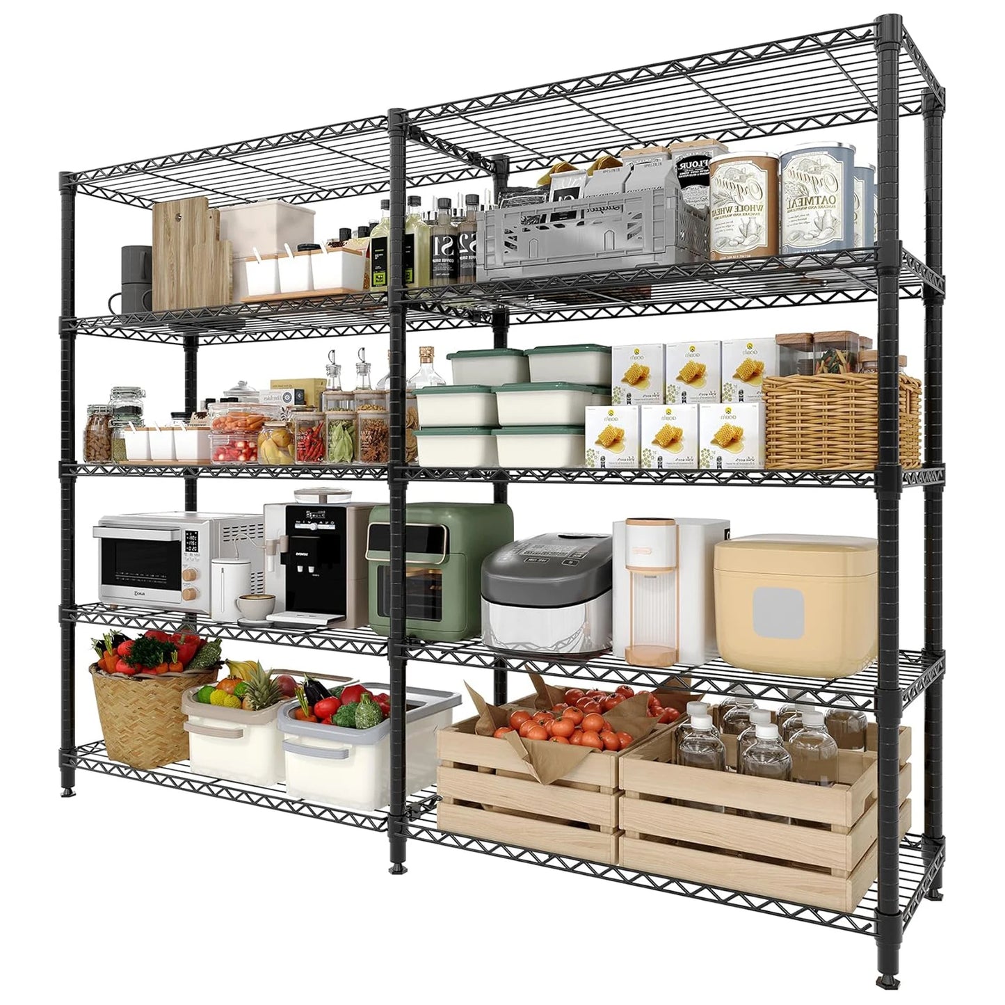 TWISTER.CK Five Tier Heavy Duty Metal Storage Shelving Unit