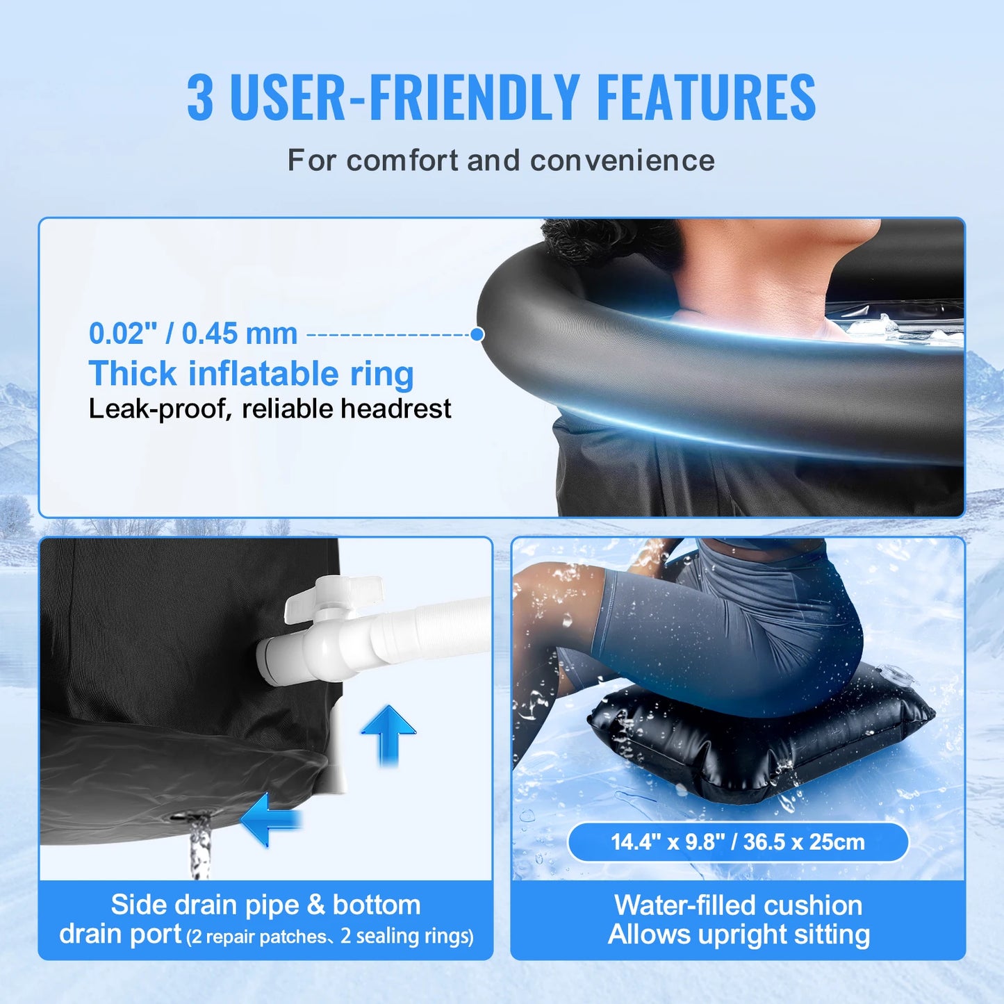 SucceBuy Portable Ice Bath Tub For Cold Water Therapy Pool