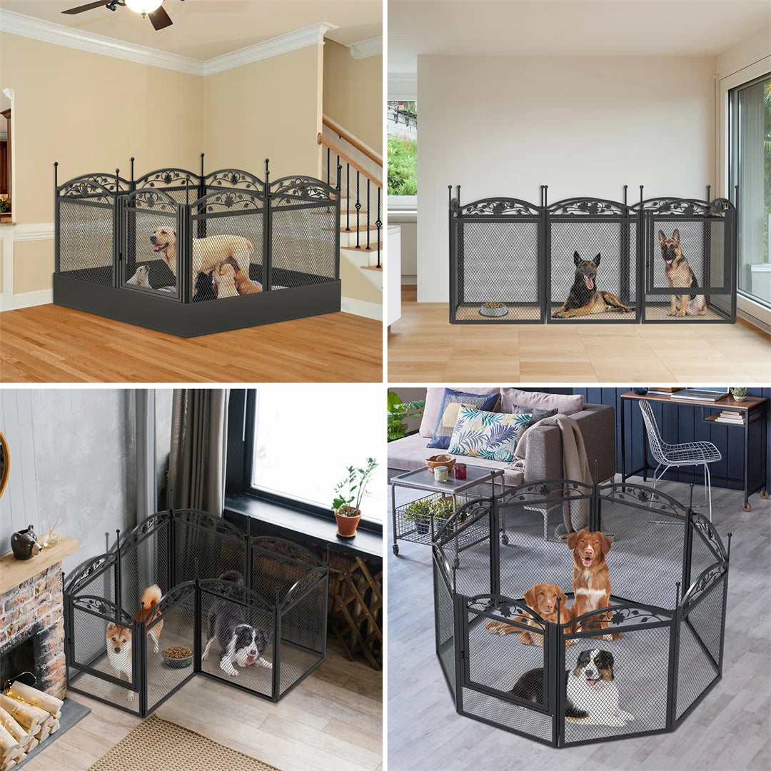 BINGOPAW 8 Panel Heavy Duty Dog Playpen Indoor Outdoor Fence Waterproof Pad
