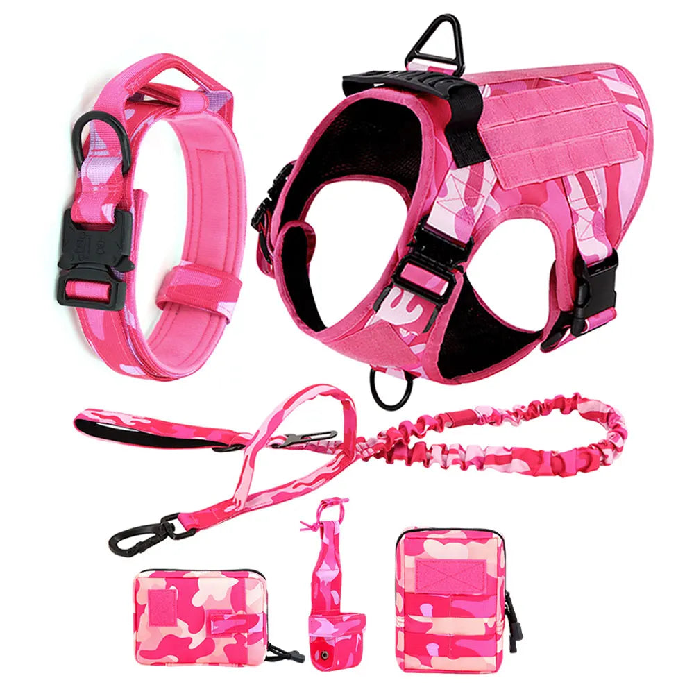 PETRAVEL Military Camouflage Dog Harness Leash