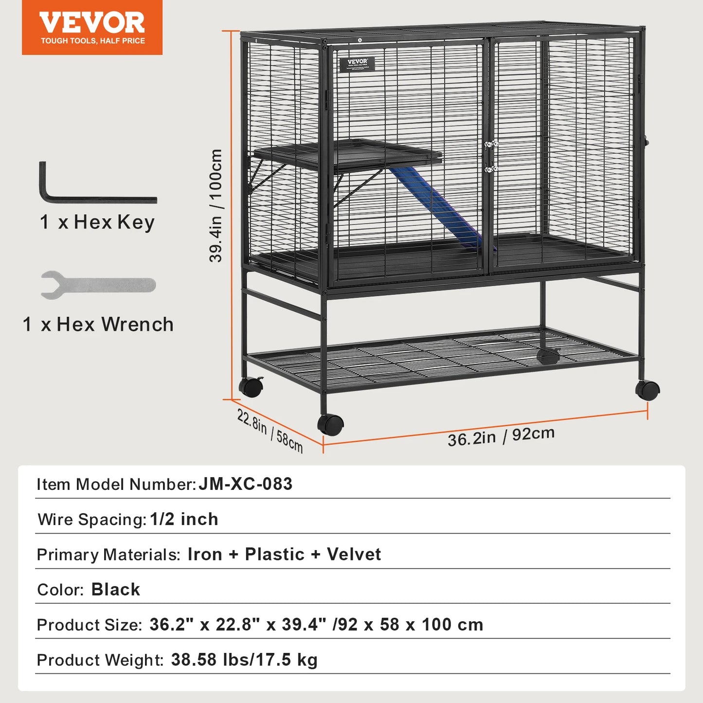 SucceBuy Rolling Metal Ferret Cage Four-Tier Critter Nation