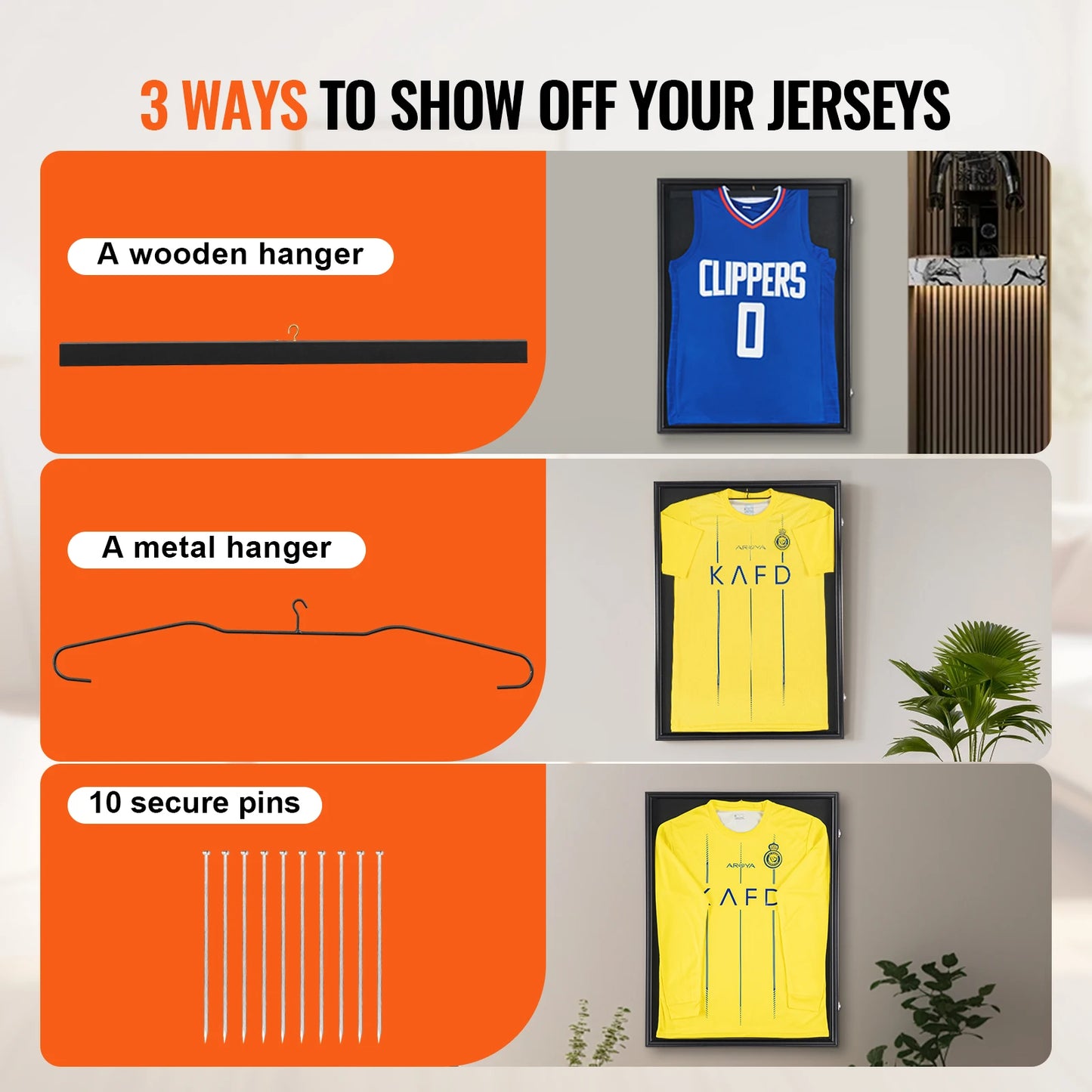 SucceBuy Jersey Display Frame With 98 Percent UV PC Glass