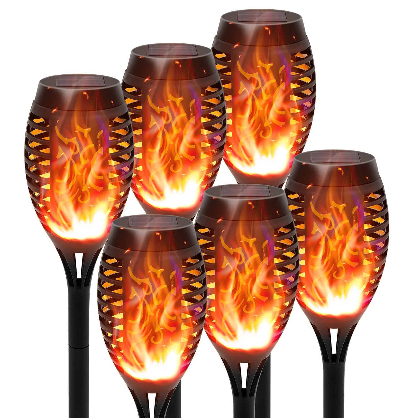 Solar Torch Lights With Flickering Flame Outdoor Waterproof Garden Path