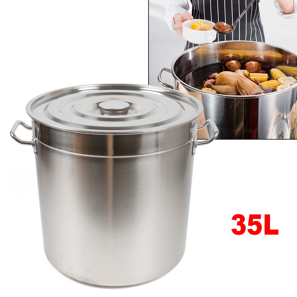 Thickened Stainless Steel Stock Pot With Lid For Home Use
