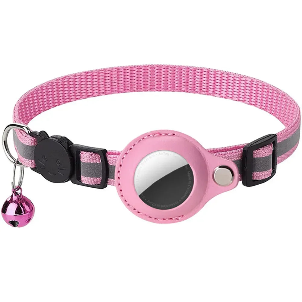 Shunmaii Reflective Cat Collar With AirTag Holder For Kitten Safety
