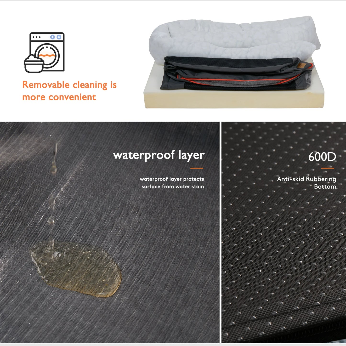 BINGOPAW Dog Bed with Removable Washable Cover Anti Allergy Warm