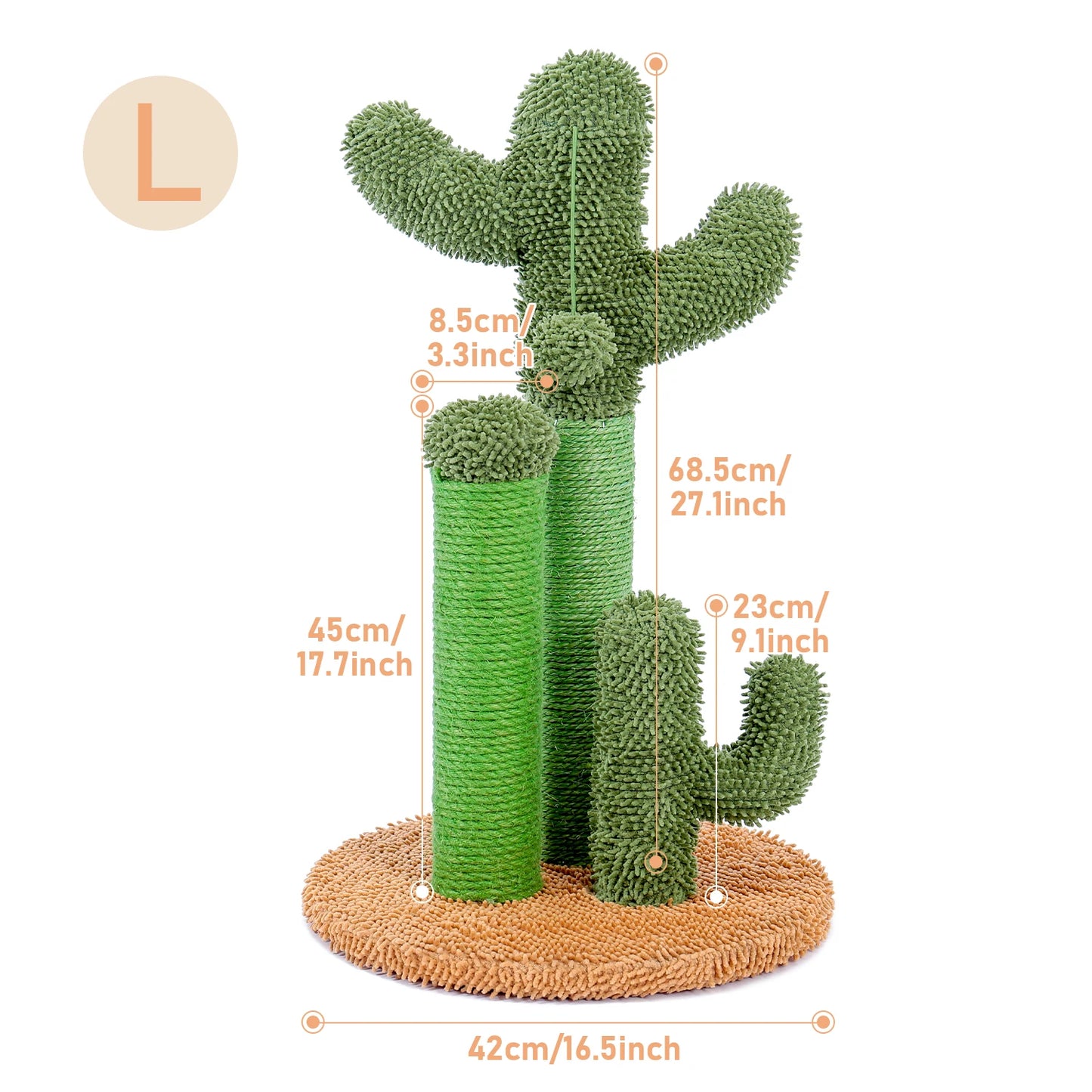 PAWZ Road Cactus Cat Scratcher Post With 3 Interactive Poles