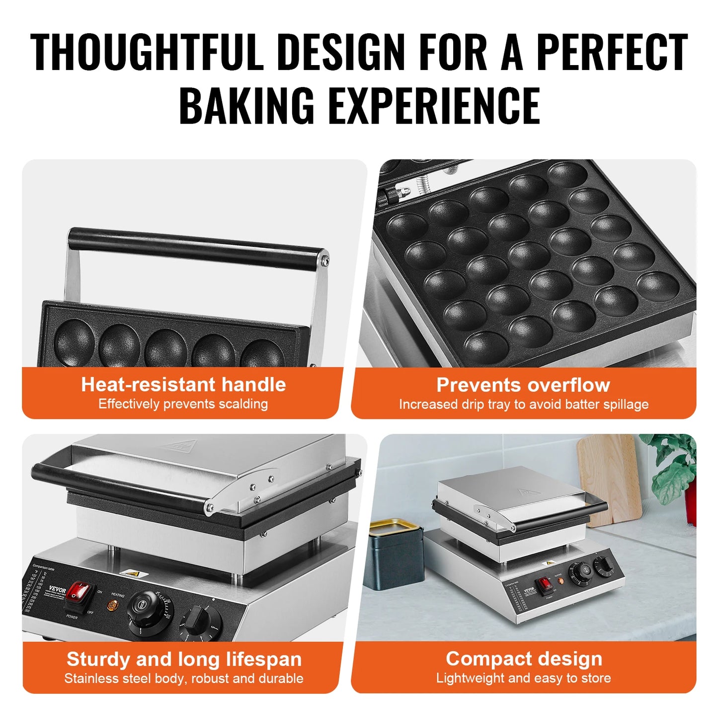 SucceBuy Electric Waffle Maker 25 Piece Mini Pancake Dorayaki Machine