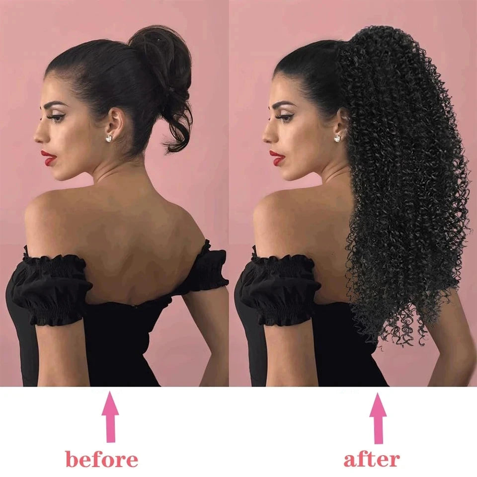 Uesoels Kinky Curly 98 Percent Brazilian Remy Hair Ponytail Extension