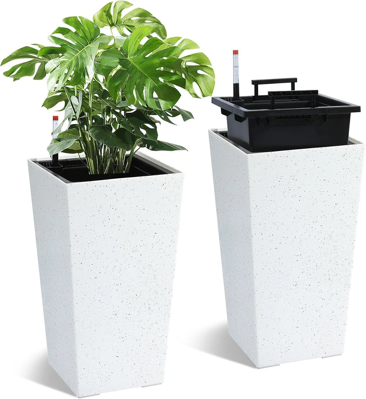 TWISTER.CK Rectangular Planter 2 With Drainage Holes Water Level Monitor