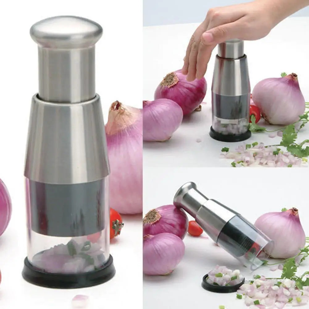Alloet Stainless Steel Manual Hand Chopper Garlic Mincer for Vegetables