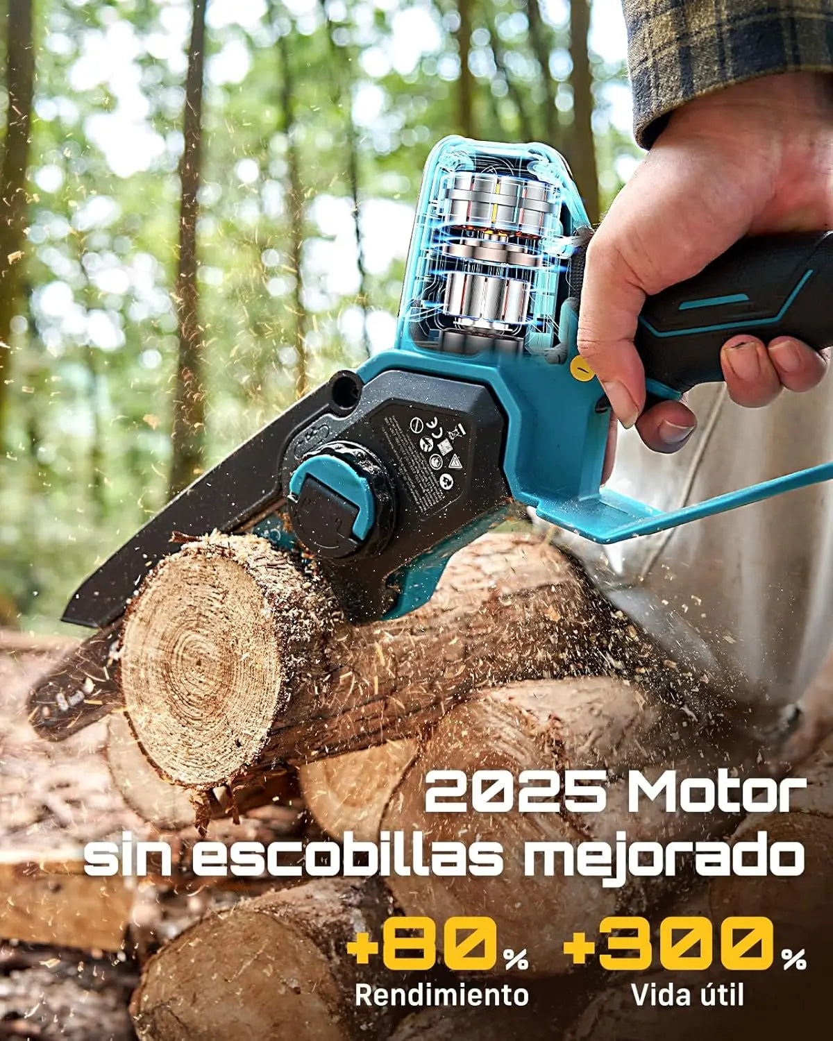 Seesii 1000W Brushless Cordless Electric Chainsaw For Makita 18V