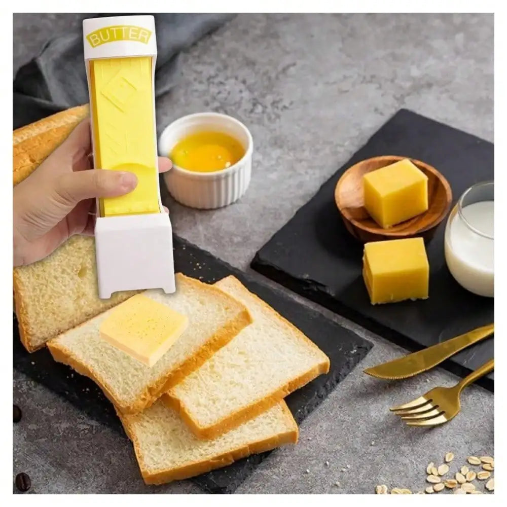 Butter Slicer Cutter Dispenser Stainless Steel Blade One Click Spreader
