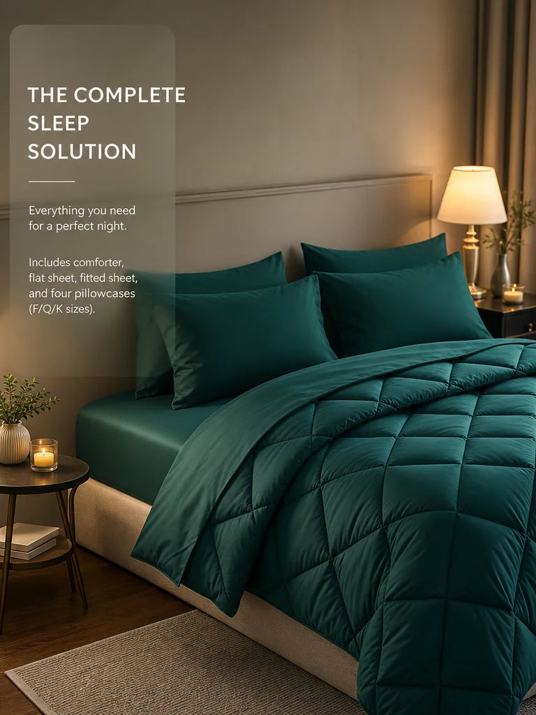 EasYum 100 Percent Polyester Bedding Sets 7 Piece Comforter Quilt