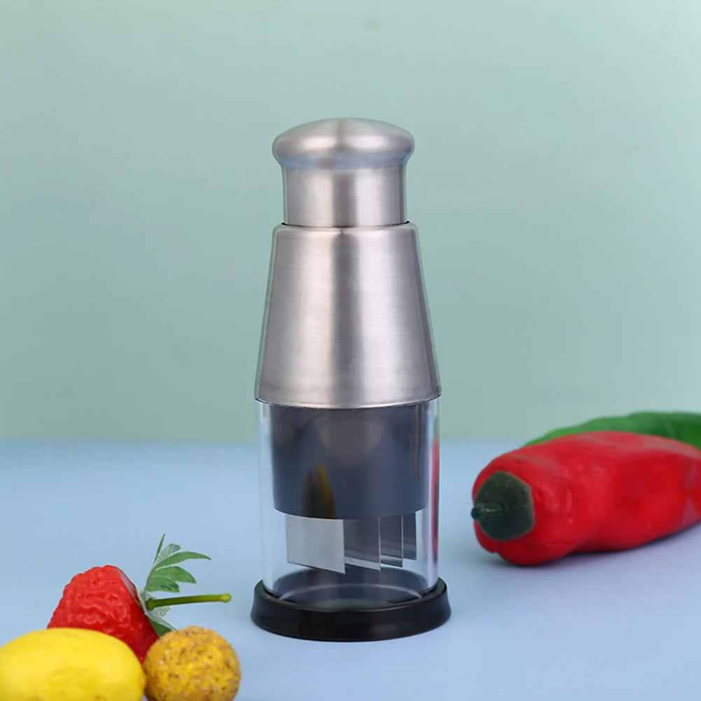 Alloet Stainless Steel Manual Hand Chopper Garlic Mincer for Vegetables