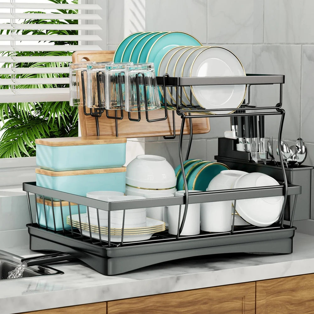 Metal Removable Dish Drying Rack For Kitchen Countertop