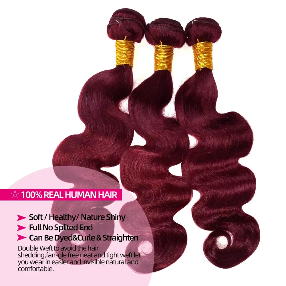 Luckathy Brazilian Virgin Hair Weave Extensions 1/3/4 Bundles