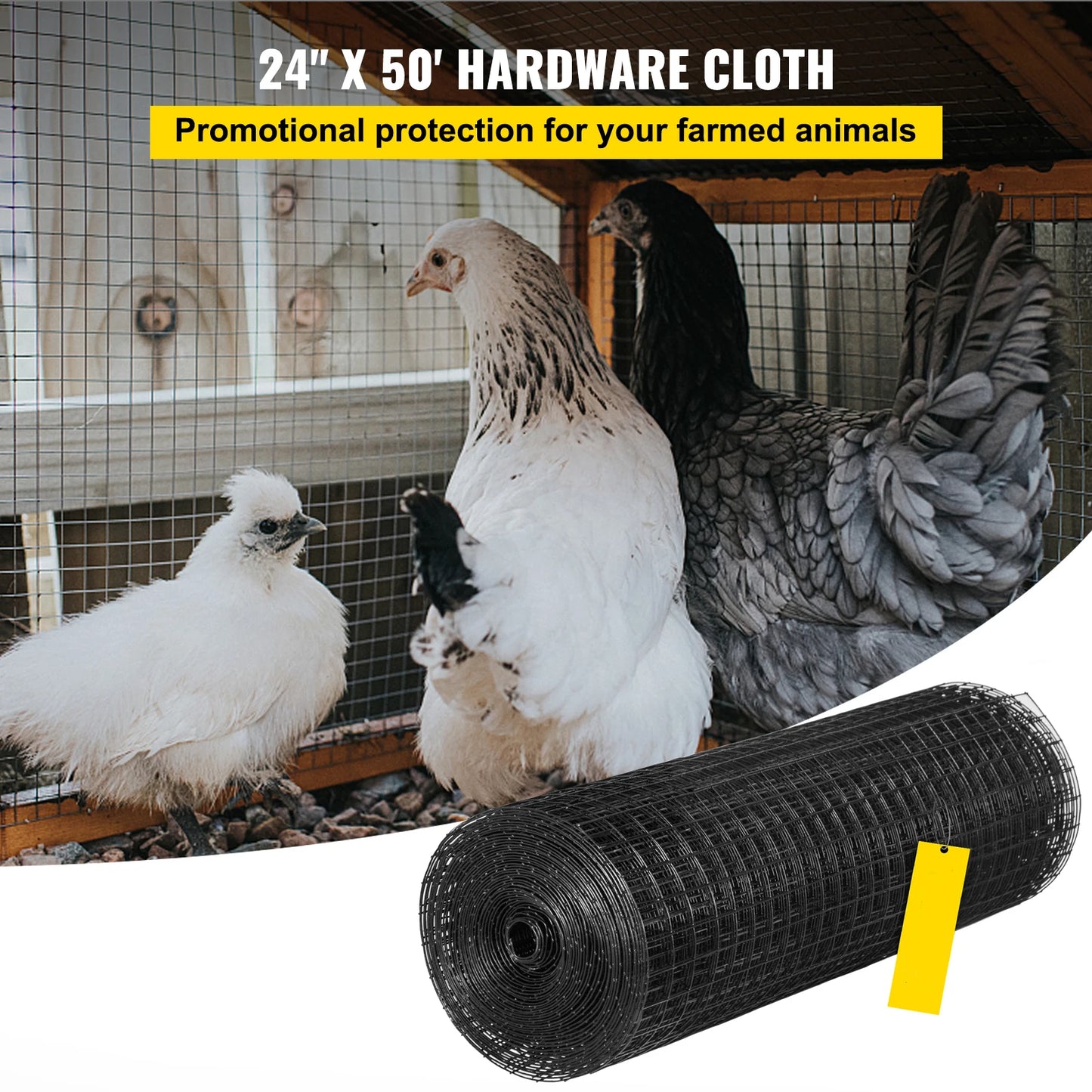 SucceBuy Welded Wire Fence Vinyl Coated Mesh For Chickens Rabbits