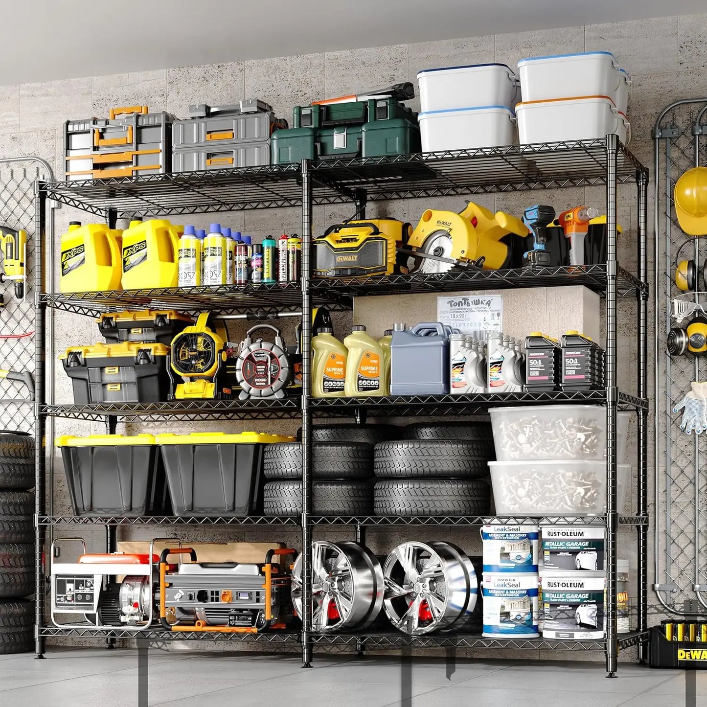 TWISTER.CK Five Tier Heavy Duty Metal Storage Shelving Unit