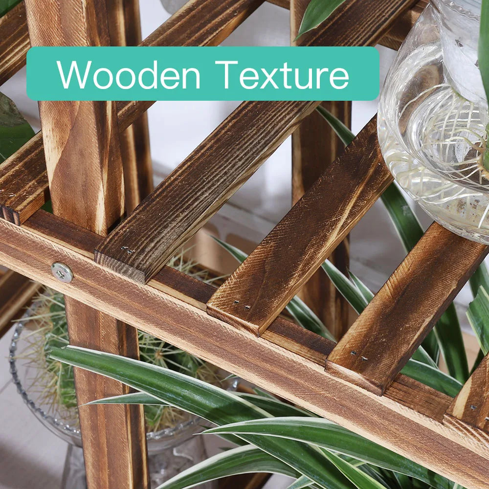 Wisfor Multi Layer Wood Plant Stand Rack With Wheels