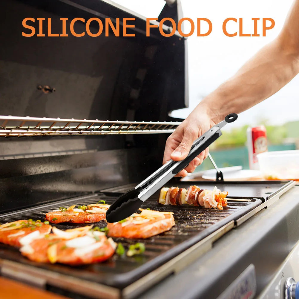 Shunmaii BBQ Grilling Tong Stainless Steel Anti Scalding Clip