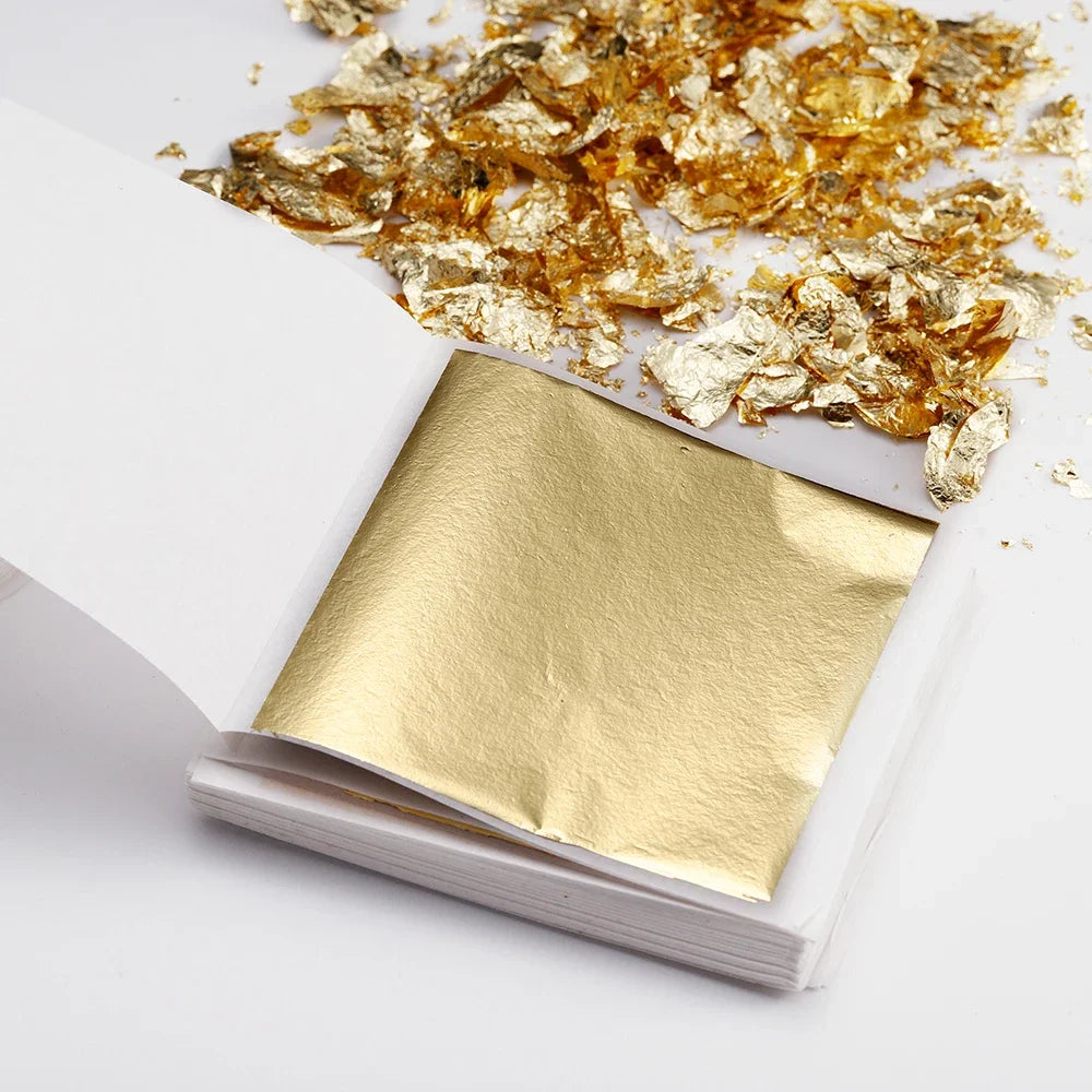 AGCFABS Imitation Gold Foil Paper Leaves For Resin Jewelry Making