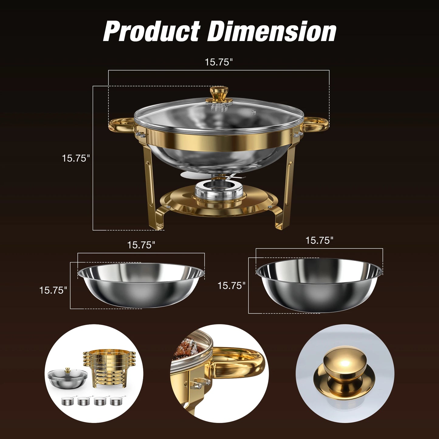 Chafing Dishes Buffet Set Stainless Steel Two To Four Pack