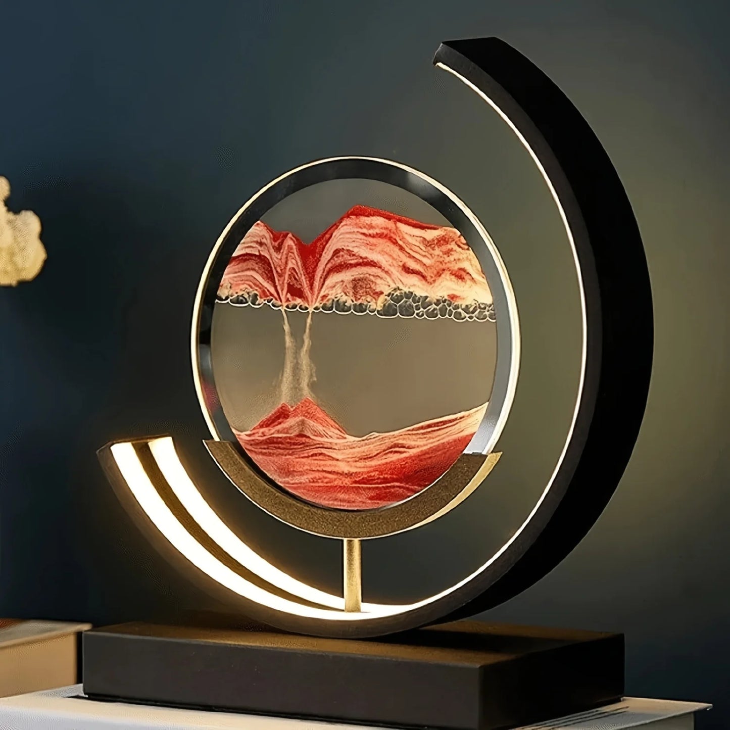 Moving Sand Art Lamp 3D Sand Picture Light With Stand