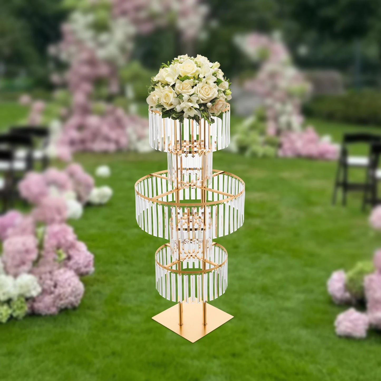 Five Tier Wedding Centerpiece Stand Acrylic Flower Vase