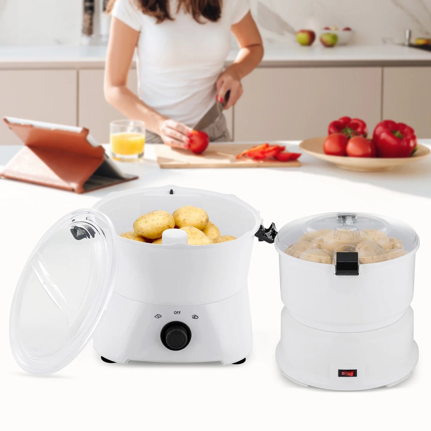 85W Electric Potato Peeler Automatic Spinner For Kitchens