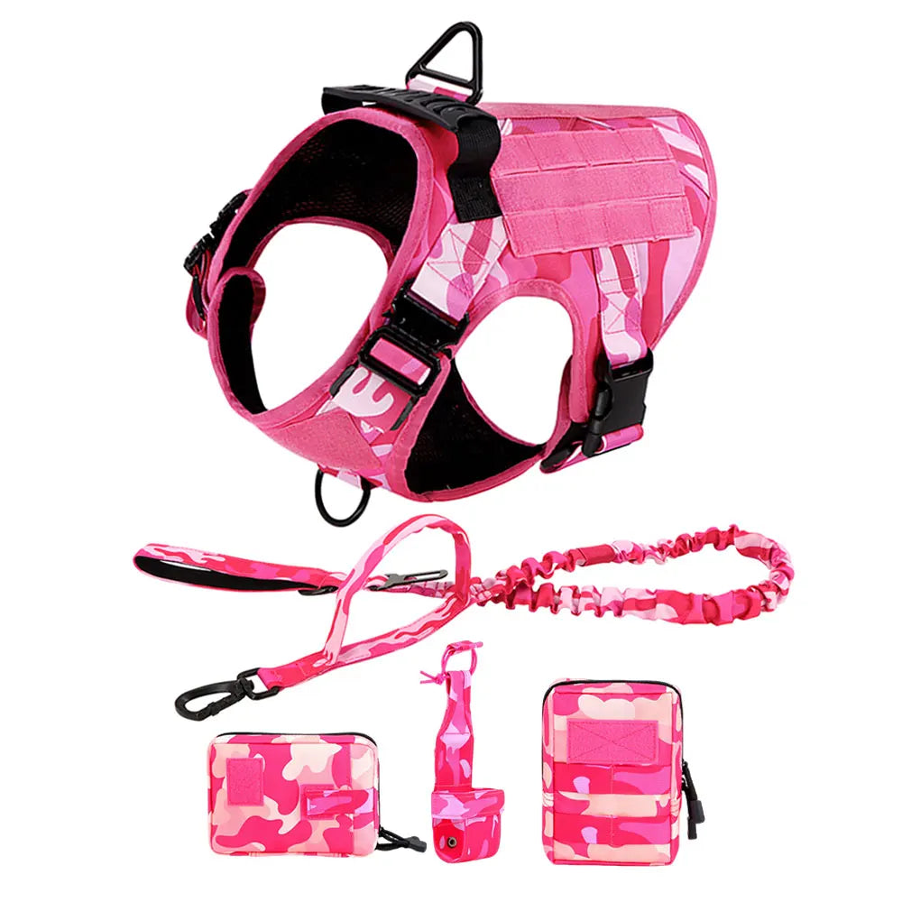 PETRAVEL Military Camouflage Dog Harness Leash