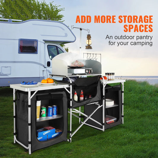 Succebuy Folding Outdoor Kitchen Table For Camping And BBQ